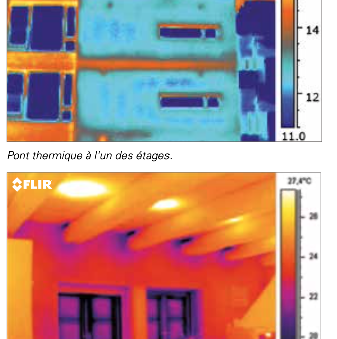 Visualisation de ponts thermiques avec une caméra thermique